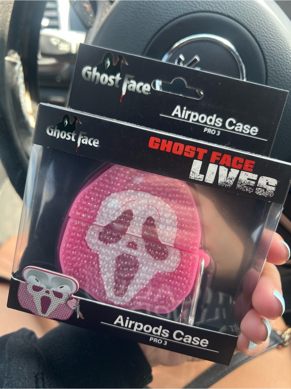 Ghost Face Pink with Rhinestones AirPods Pro 3 Case